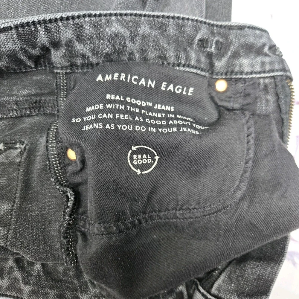 American Eagle AirFlex 360 Men's Size 29x30 Faded Black Distressed Skinny Jeans